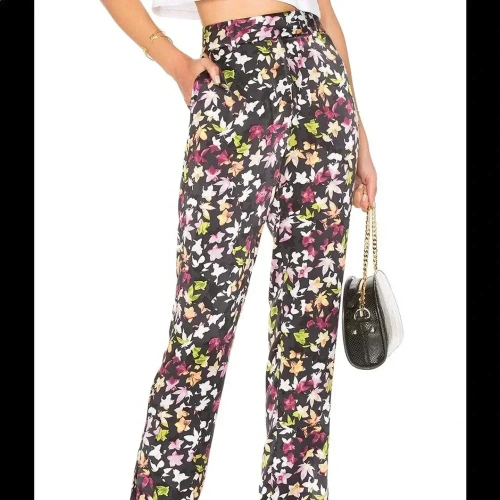 EQUIPMENT FEMME NWT Silk Florence Print Side Slit Trousers Pants - Picture 2 of 10